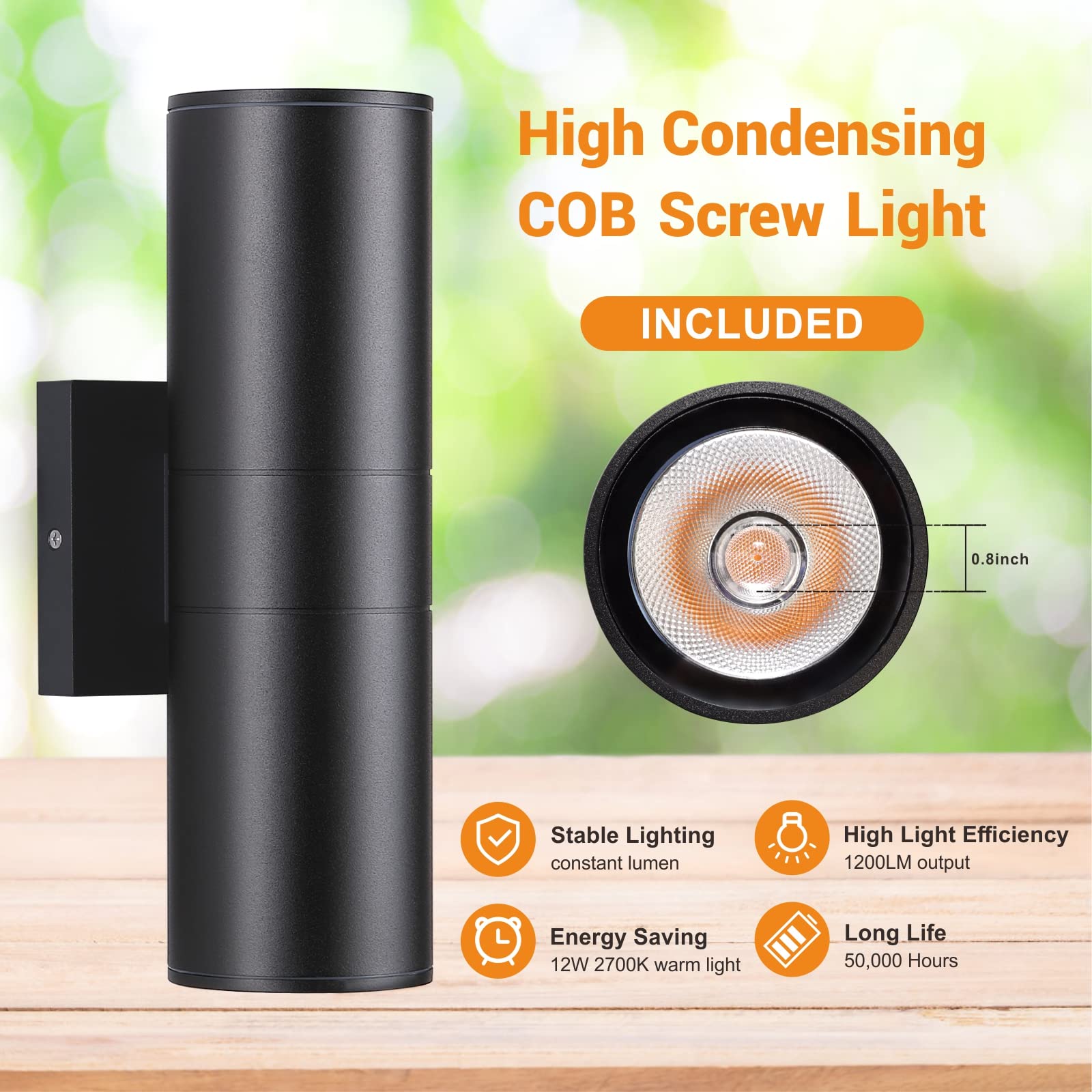 DAKAFUL outdoor wall light 2-pack matte black finish complements modern exteriors