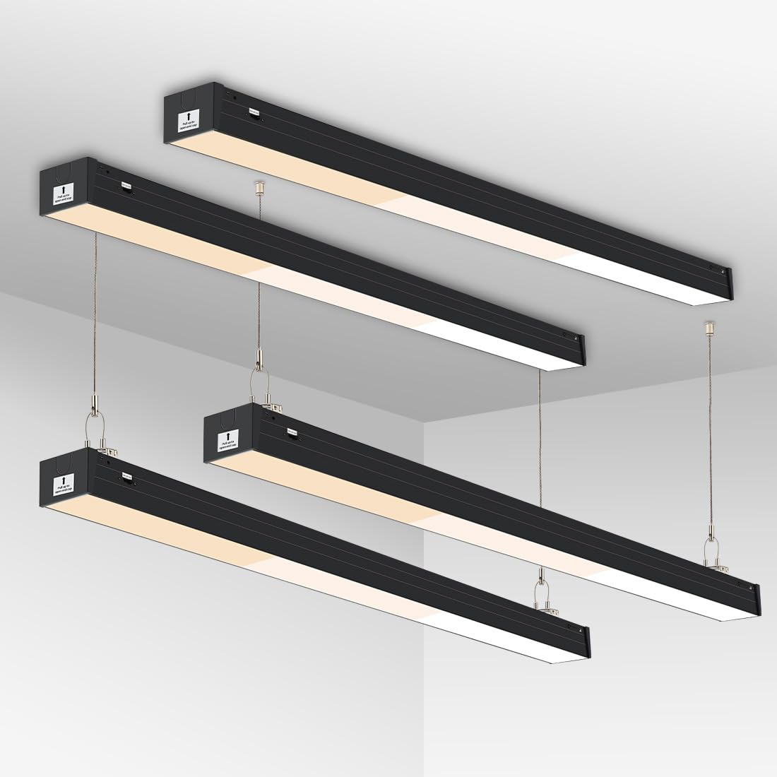 Dakason 4ft LED linear light with sleek aluminum housing for modern offices.