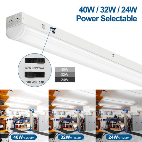 DAKASON fixture shows selectable wattage options for flexible brightness.