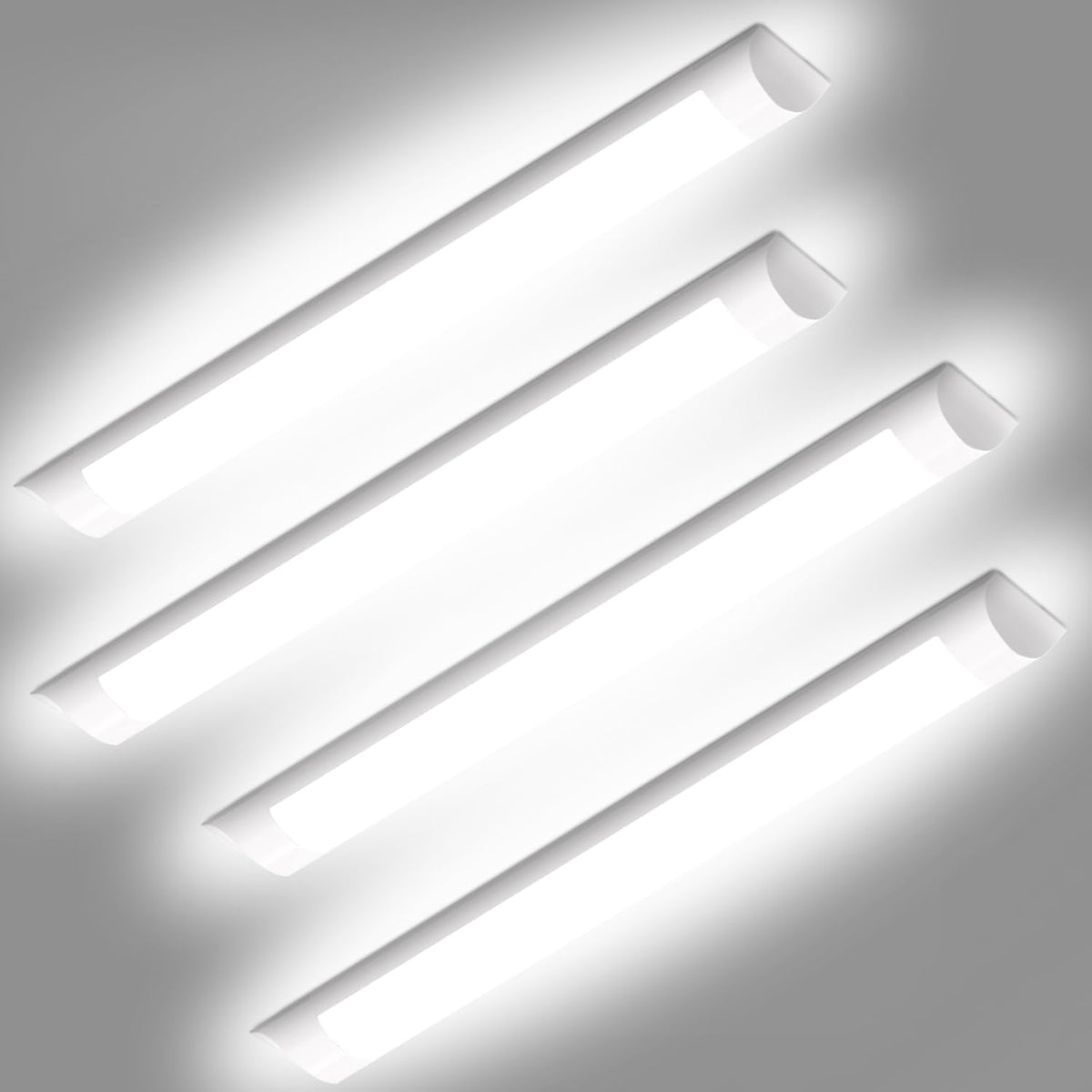 DAKASON 4-pack LED ceiling light for garage with bright, energy-efficient illumination.