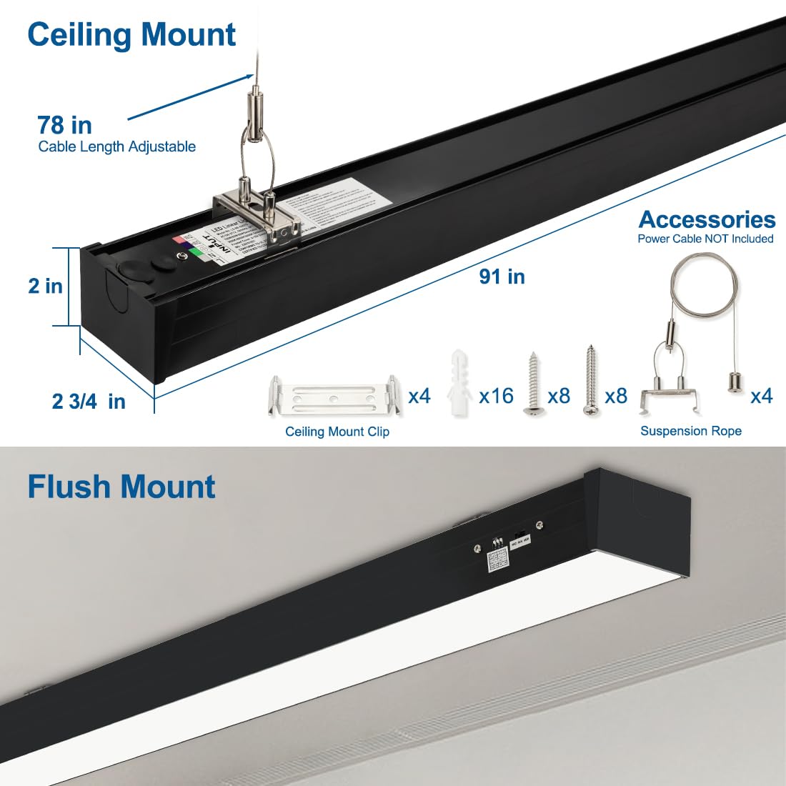 Dakason 8ft LED linear light 0-10V dimming compatibility