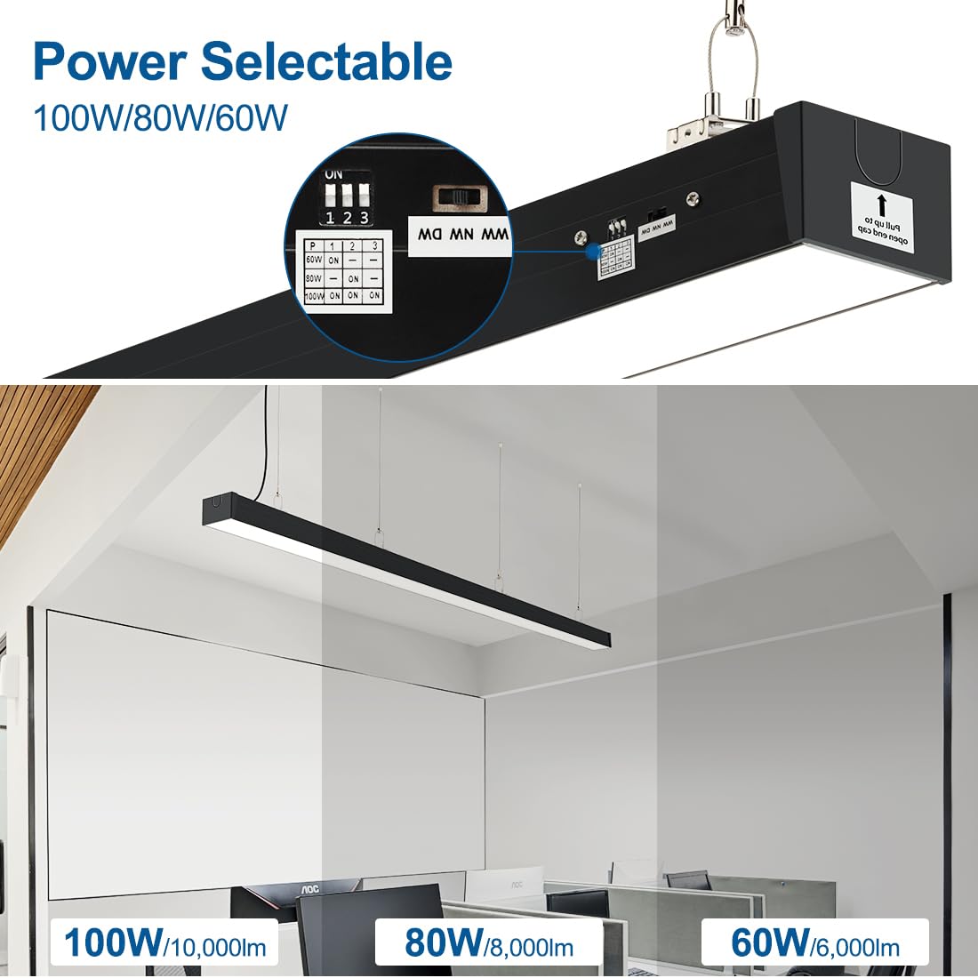Dakason 8ft LED linear light aluminum housing close-up for lasting performance