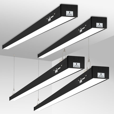 Dakason 8ft LED linear light front view with frosted lens for glare-free lighting