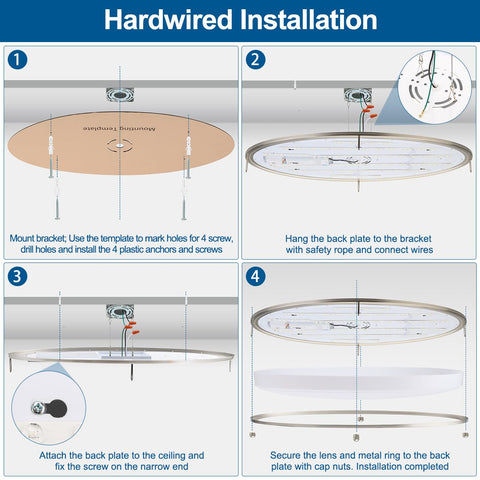 DAKASON ETL-listed ceiling light with 50,000-hour lifespan and 3-year warranty.