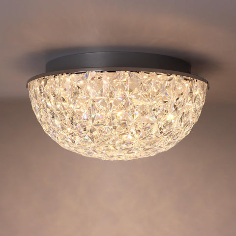 DAKASON LED ceiling light with chrome finish and crystal dome enhances entryways