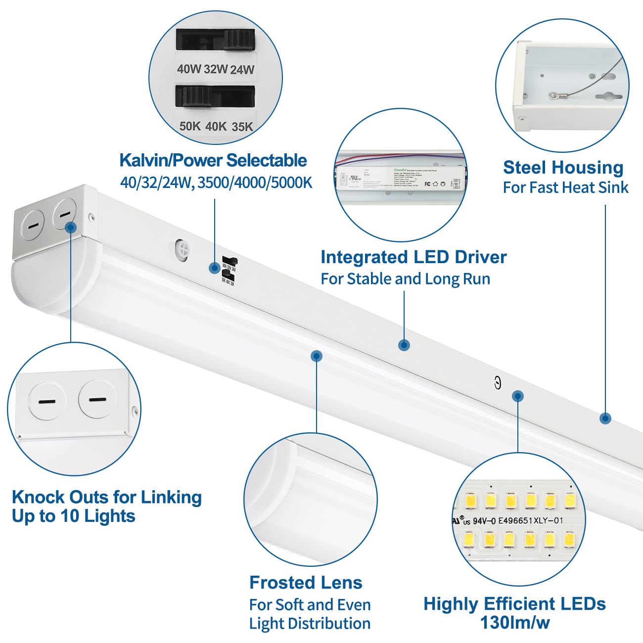 Durable metal housing ensures lasting performance in tough workspaces.