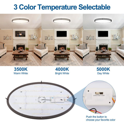 DAKASON oval LED ceiling light showing frosted acrylic lens diffusion