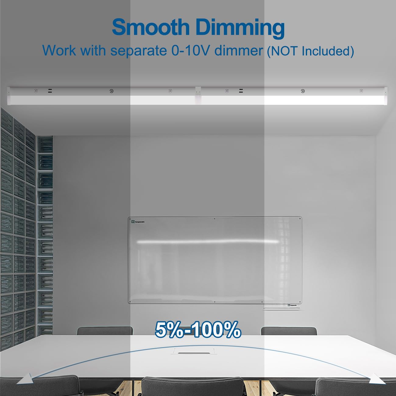 PC frosted lens provides even light distribution on work surfaces.