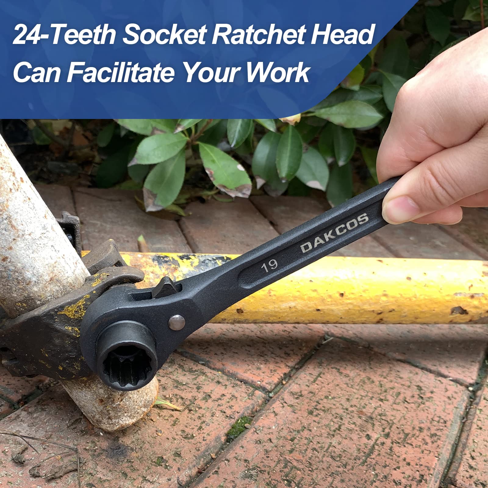 DAKCOS tail handle for aligning bolts and twisting wire with ease.