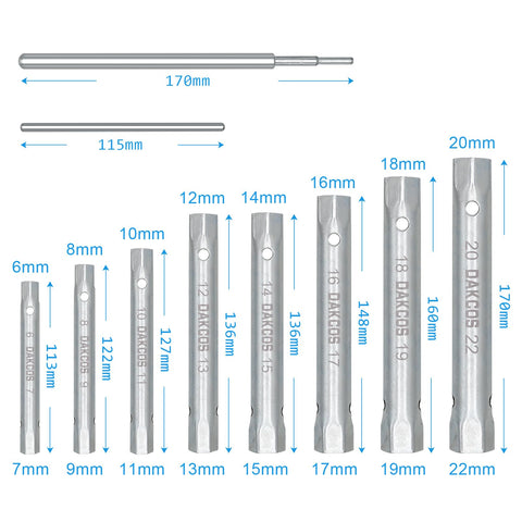 DAKCOS tommy bar 115mm included for easy access in tight spaces