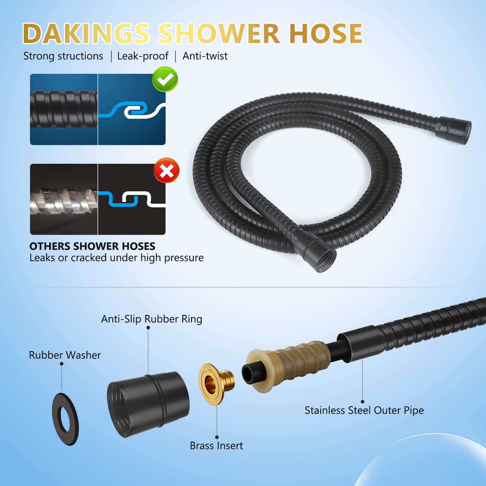 DAKINGS brass 360-degree swivel joint for smooth aiming.