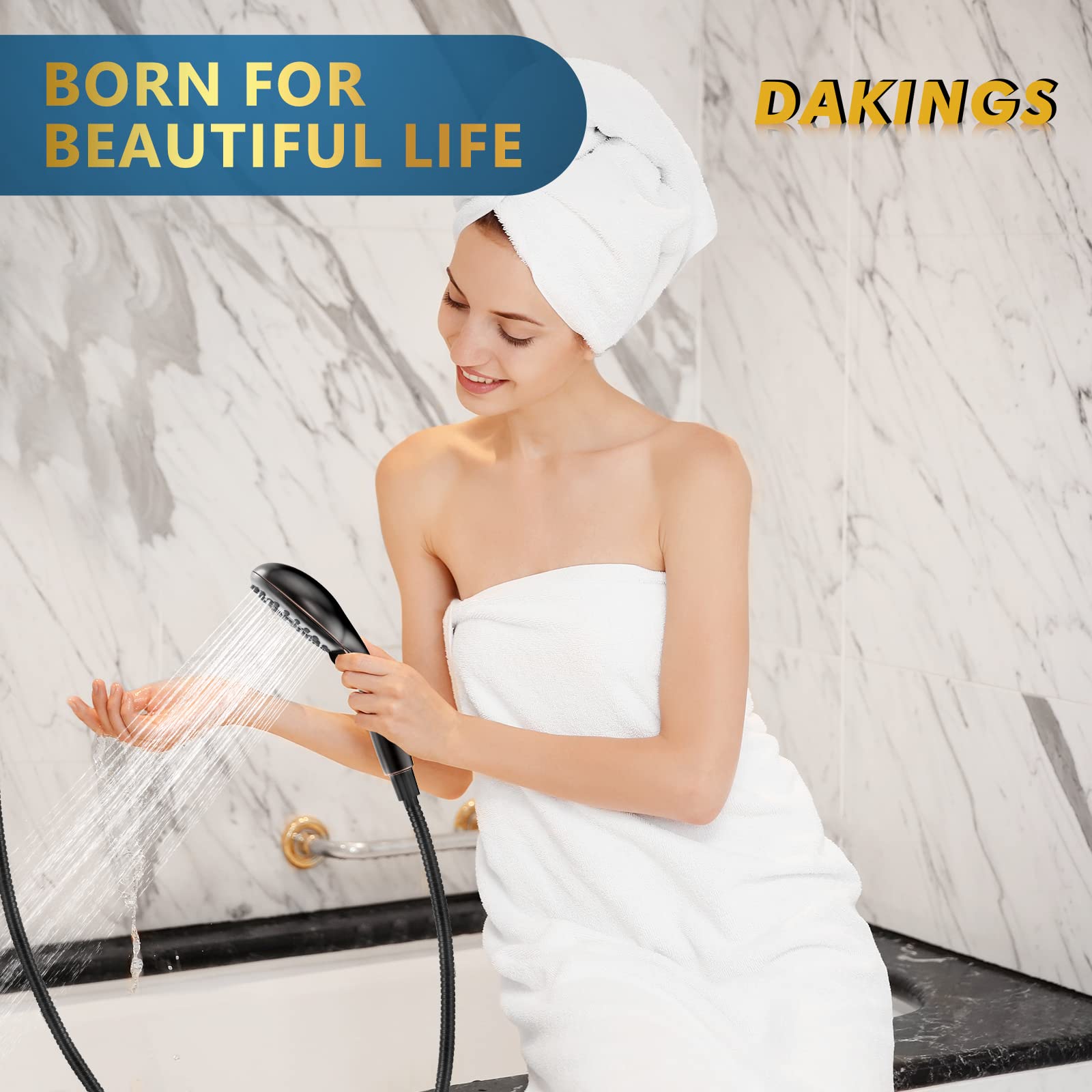 DAKINGS brass swivel joint ensures smooth rotation and adjustable aim.