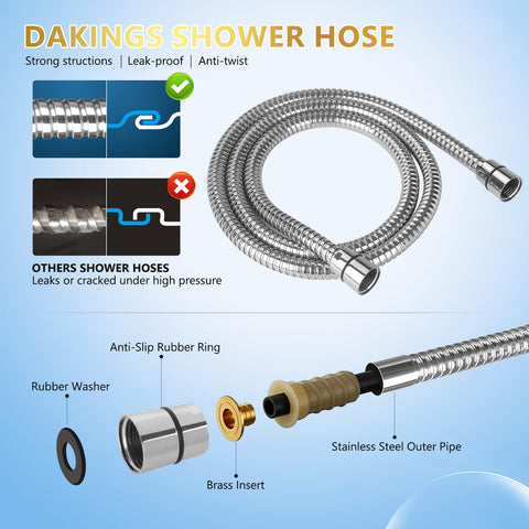 DAKINGS chrome finish with brass swivel joint for durability and smooth movement.