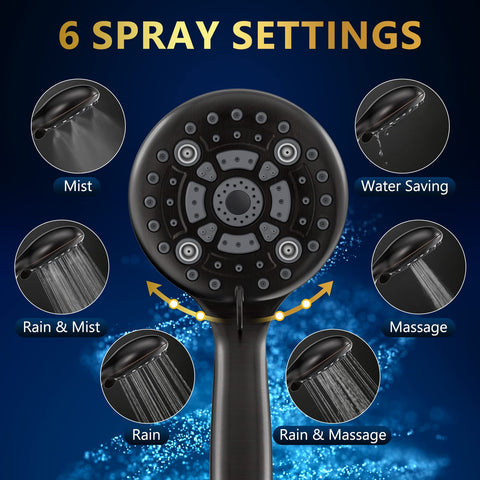 DAKINGS handheld showerhead panel demonstrates ergonomic design for easy use.