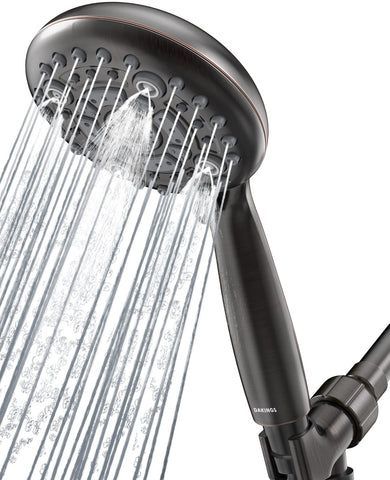 DAKINGS showerhead with 6 spray modes for personalized cleansing and comfort.