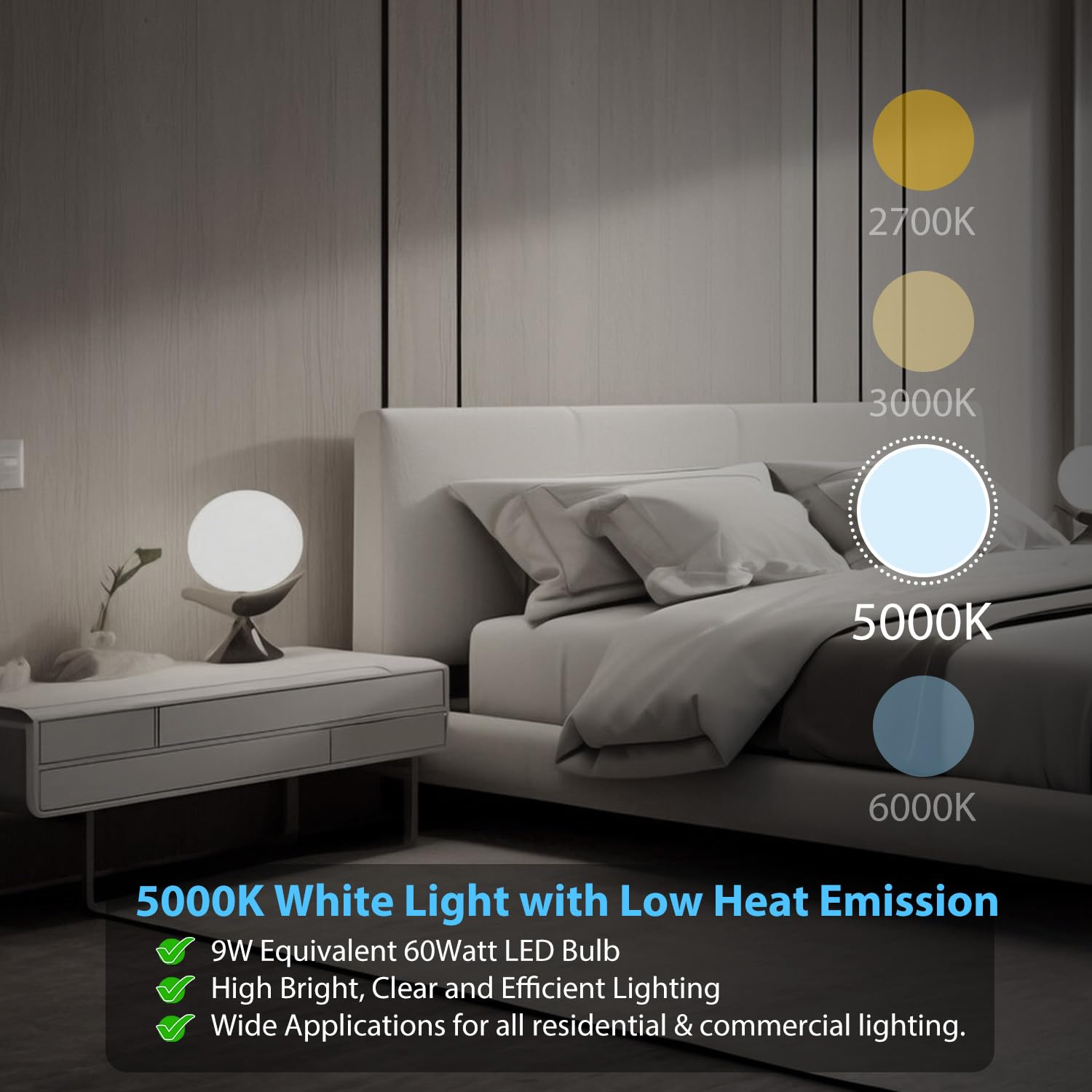 Dalattin A19 LED bulb, 80+ CRI for true colors in any room.