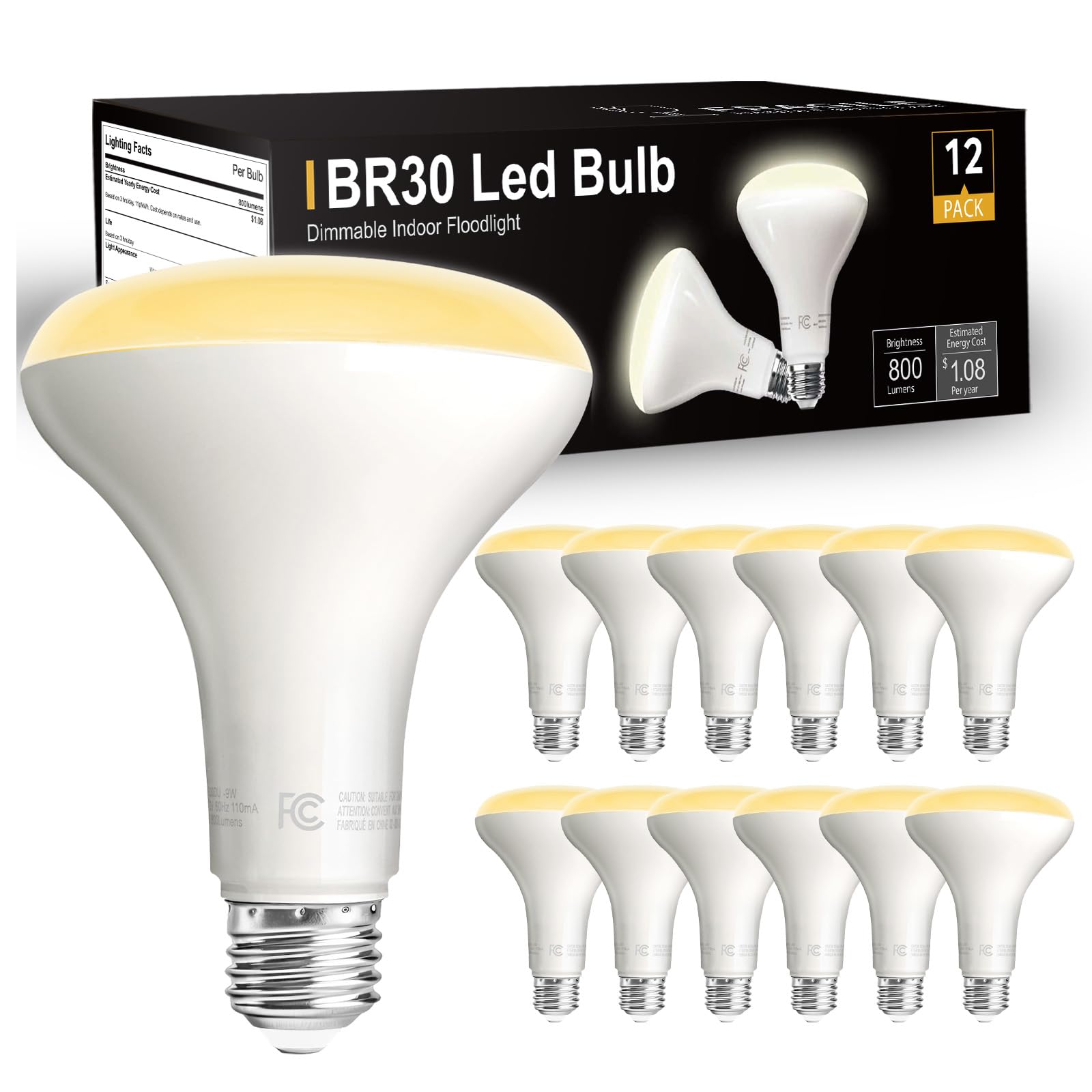 Dalattin BR30 LED bulb dimmable in recessed can for smooth brightness control