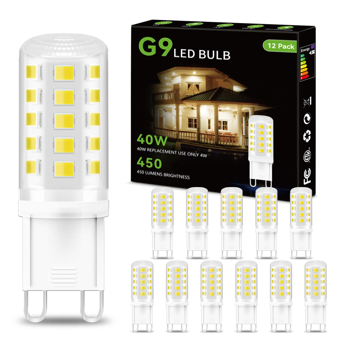 Dalattin G9 LED bulb 4W, 40W equivalent, energy-saving for chandeliers.