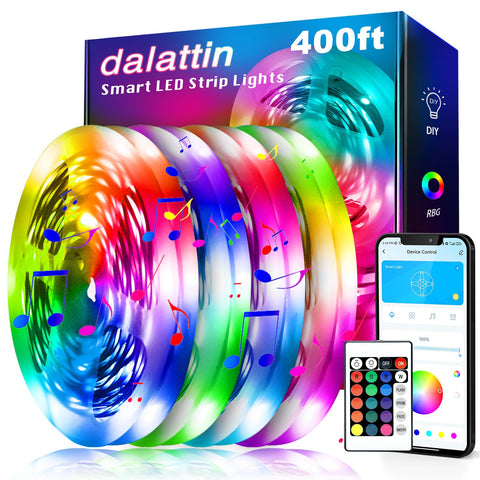 Dalattin LED lights for bedroom 400ft pack for immersive ambient lighting.