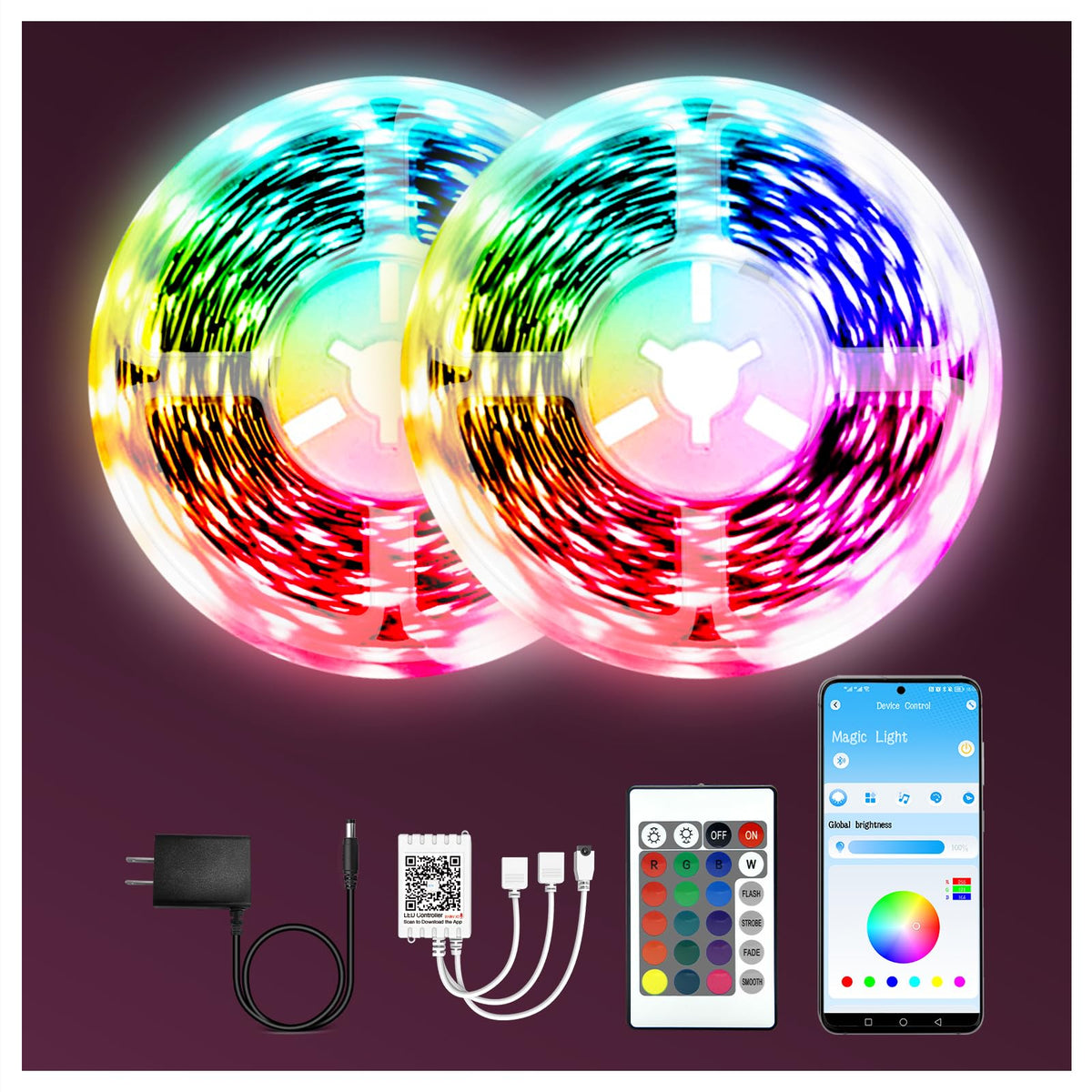 Dalattin LED lights bedroom setup with ambient color options for relaxation.