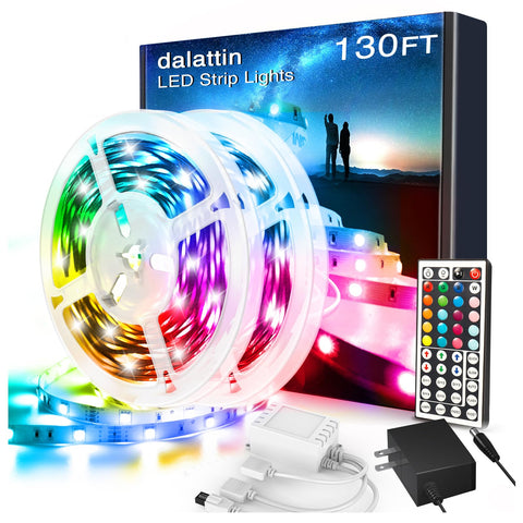 Dalattin LED strip bedroom 130ft kit with ambient color options for mood lighting