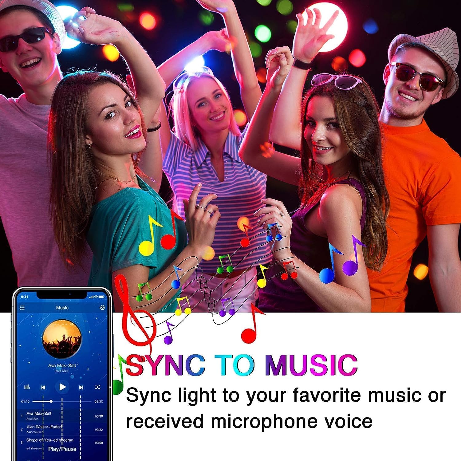 Dalattin LED strip with music sync visual reacting to songs.