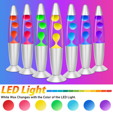 Dalavalampa LED night light in a bedroom with rotating colors for soft ambiance.