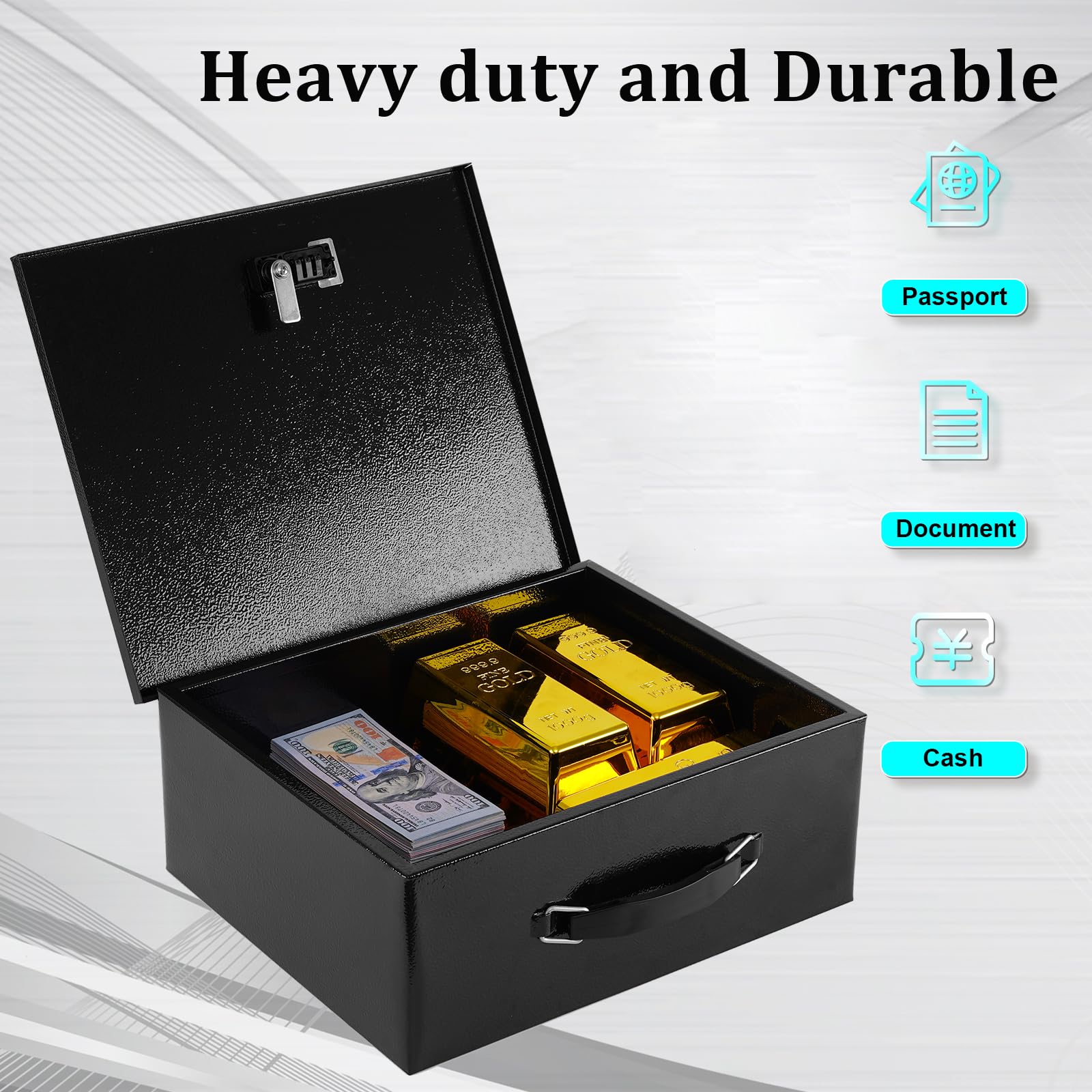 Dalmbox exterior handle enables easy carrying for travel or home use.