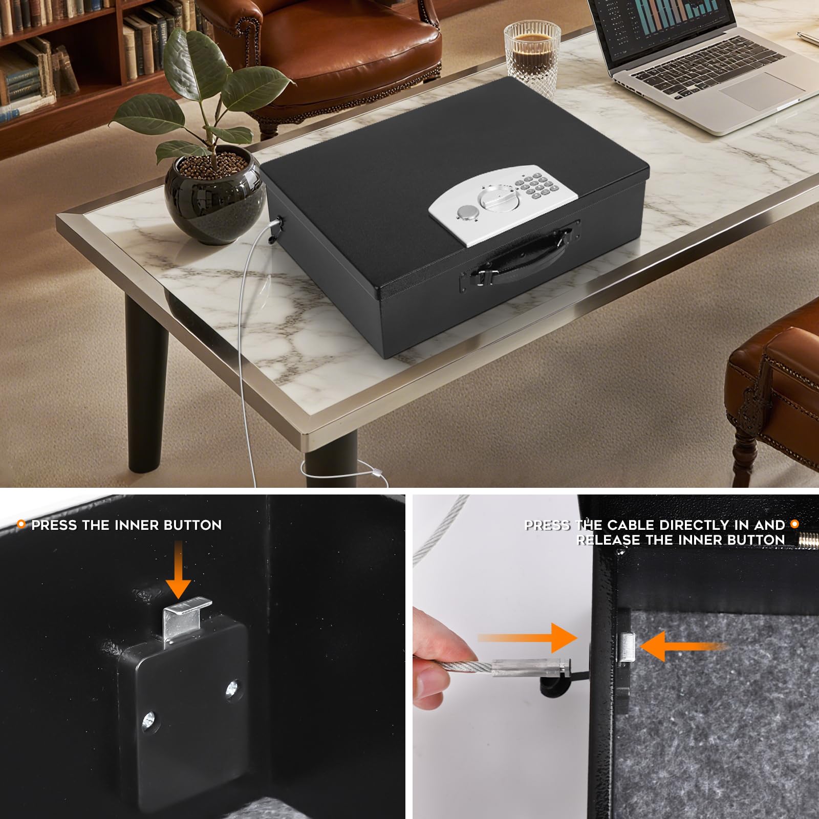 Dalmbox portable safe box with sturdy handle for easy transport