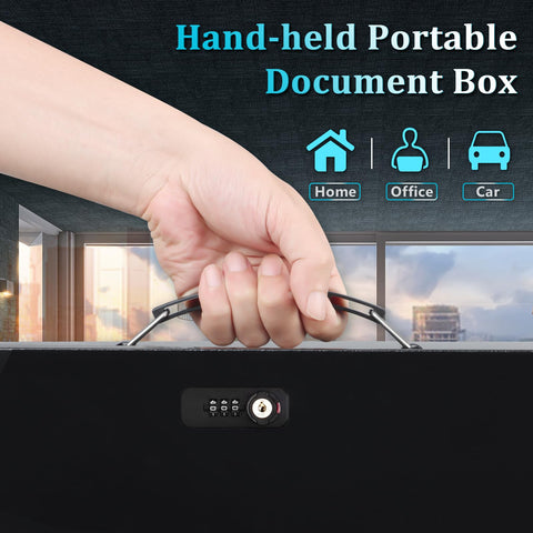 Dalmbox low-profile exterior fits under desks or in drawers.