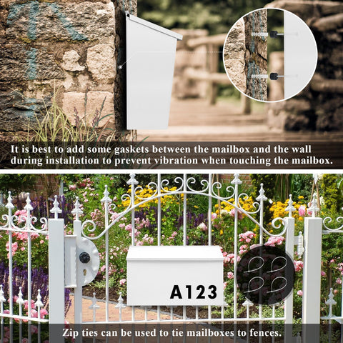 Dalmbox wall-mount mailbox white exterior gloss finish adds a modern touch to exteriors.