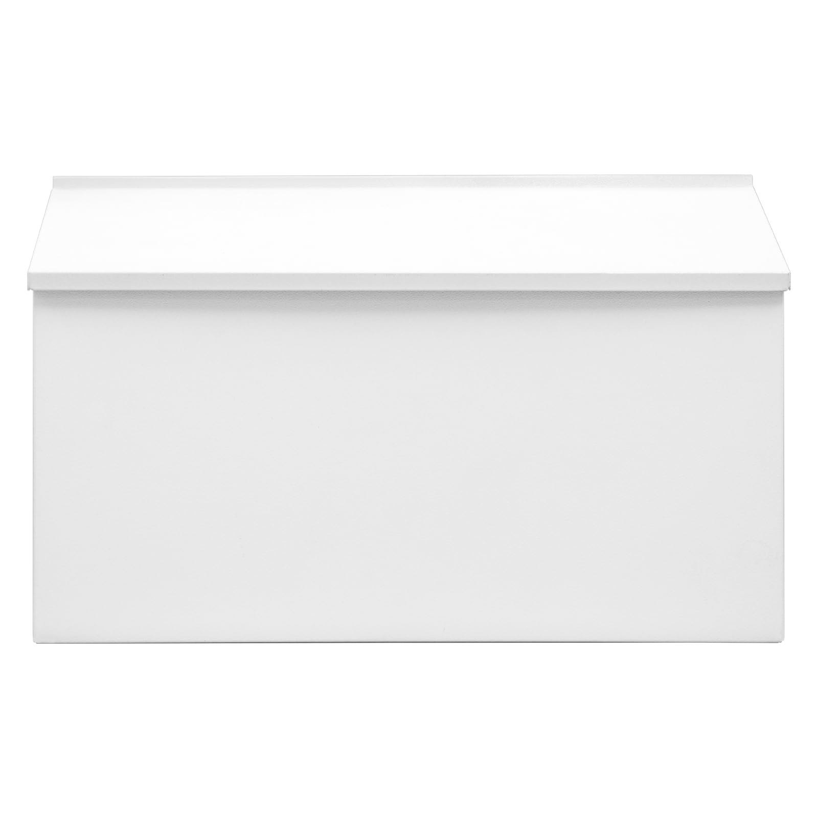 Dalmbox wall-mount mailbox white front view showing weatherproof lid for outdoor use.