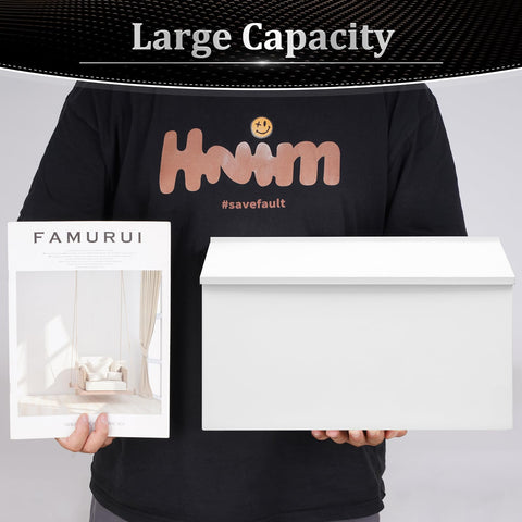 Dalmbox white side view highlights durable galvanized steel construction against the elements.