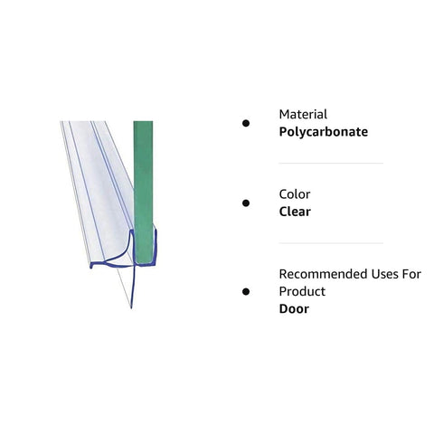Dalrun 36-inch shower door sweep in its packaging and installation context on glass.