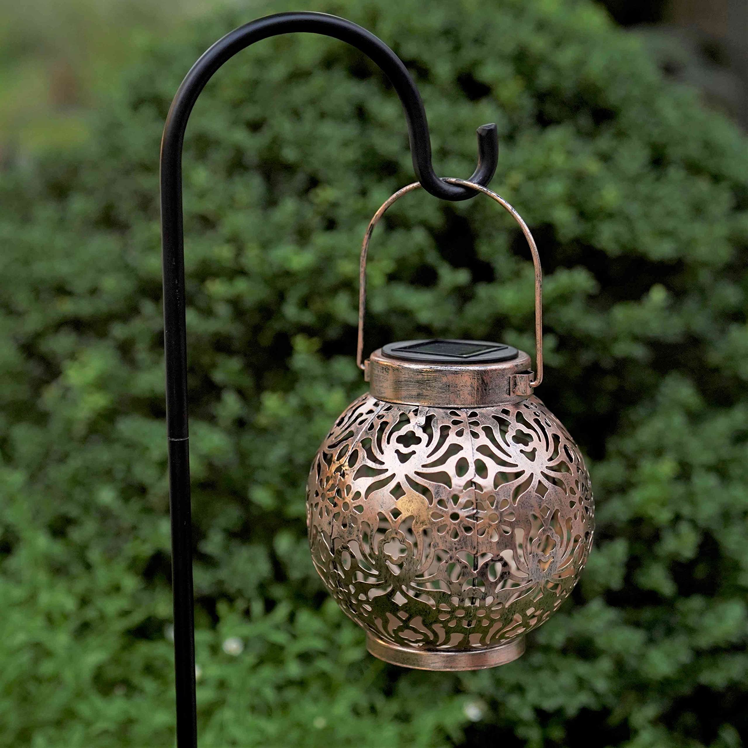 Damayca lantern with handle ready for porch hanging in bronze