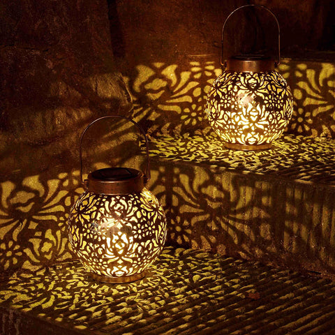 Damayca durable bronze lantern with LED for outdoor decor and safety