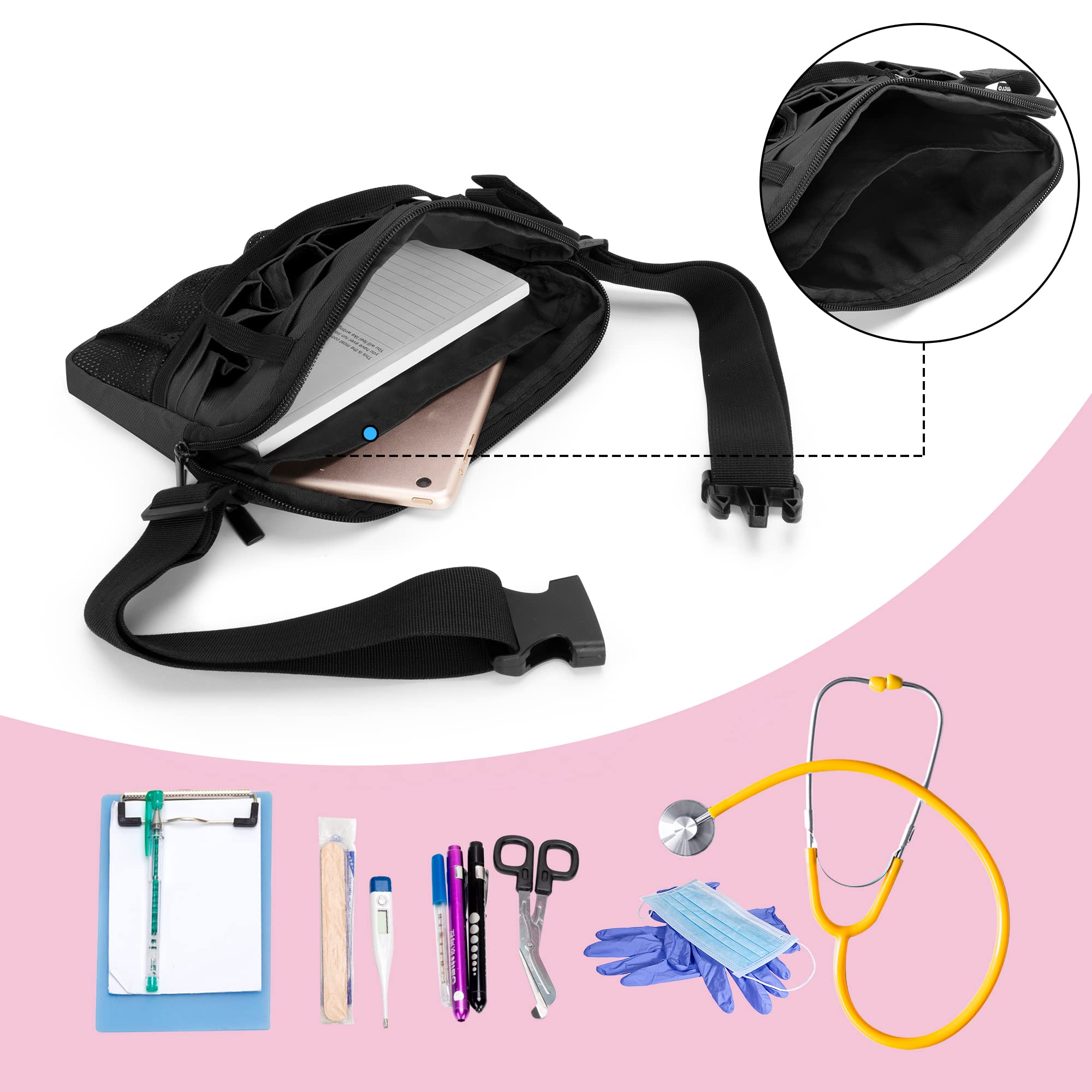 Damero nurse pack front ID window offering visibility and quick access