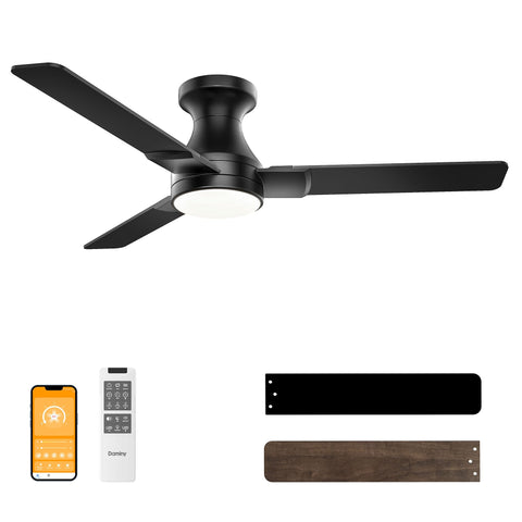 DAMINY 42-inch ceiling fan with remote for versatile room cooling and lighting control