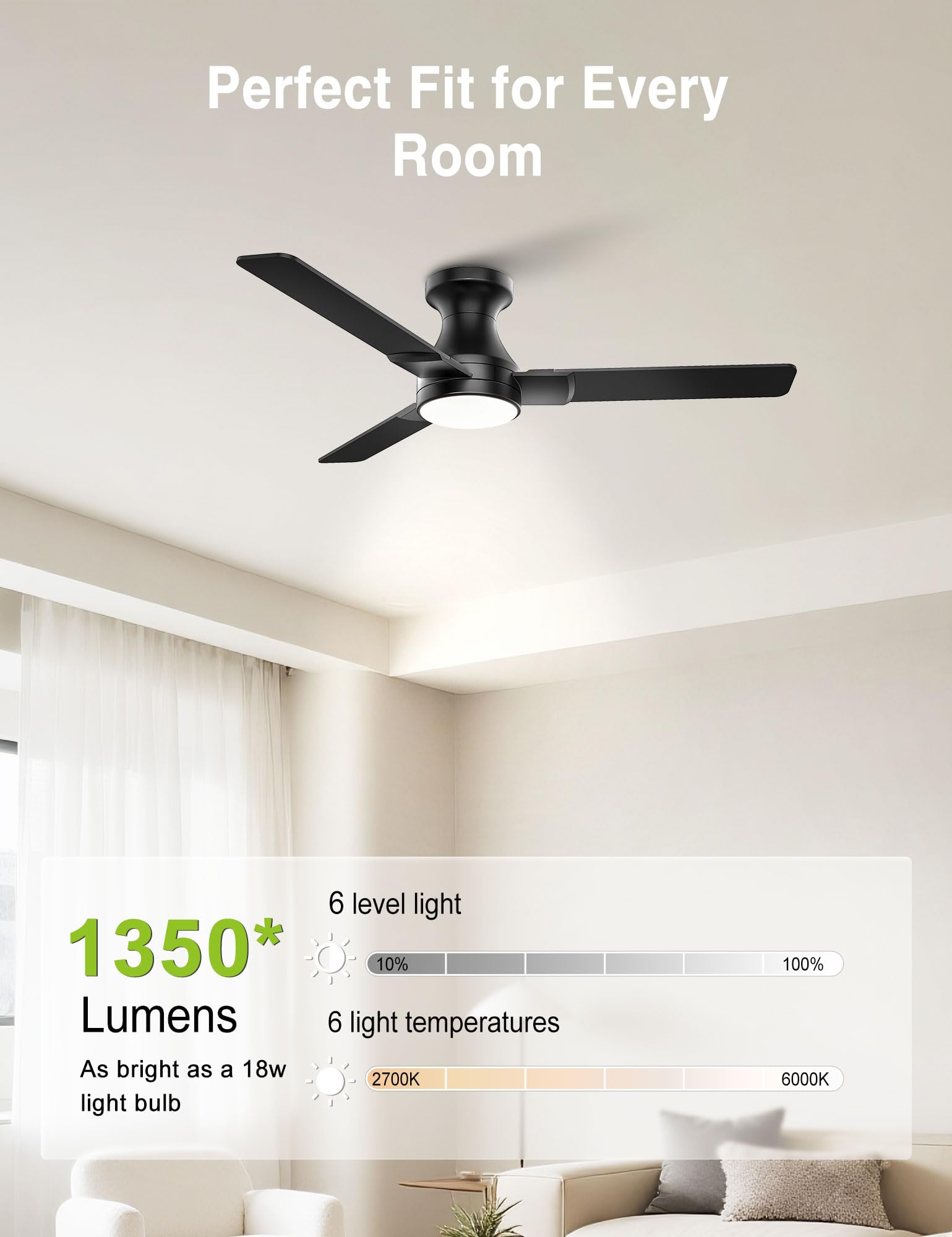 DAMINY 6CCT dimmable ceiling light for warm to cool ambience