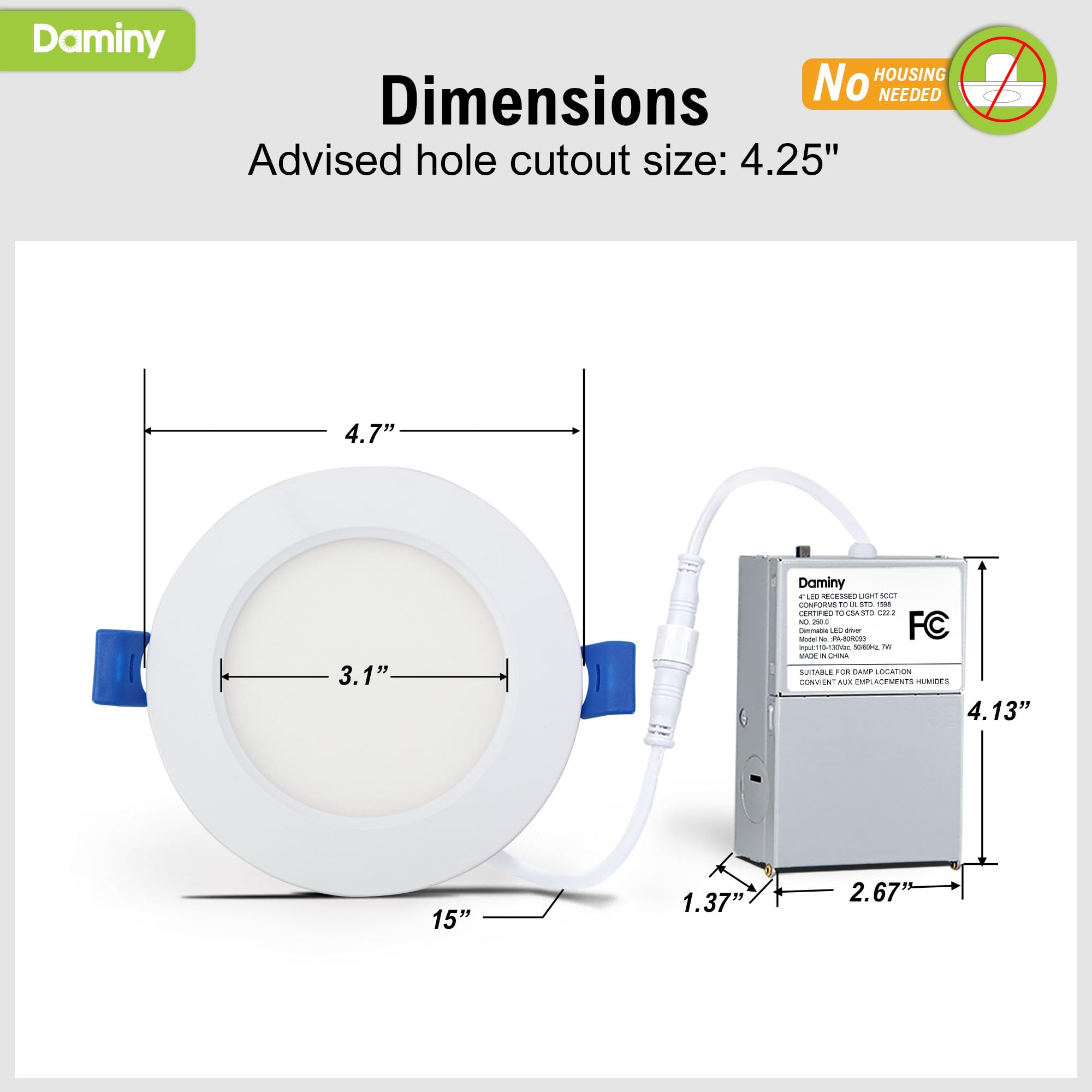DAMINY 7W 700LM high brightness LED delivers clear illumination with minimal energy use.