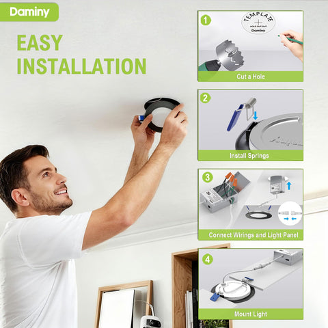 Daminy IC-rated and FCC-certified recessed lighting ensures safety and compliance.