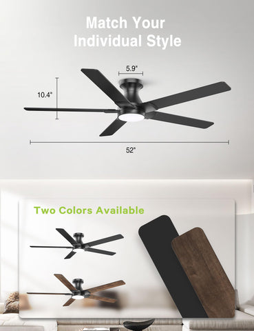 Quiet DC motor provides gentle airflow for restful spaces.