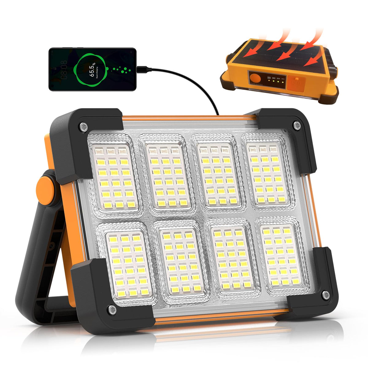 DANCINGBOAR 120W solar work light with stand brightens a workshop for detailed tasks