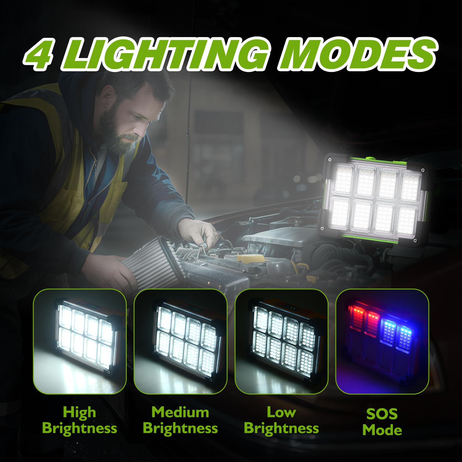DANCINGBOAR USB power bank output charges phones and tools.