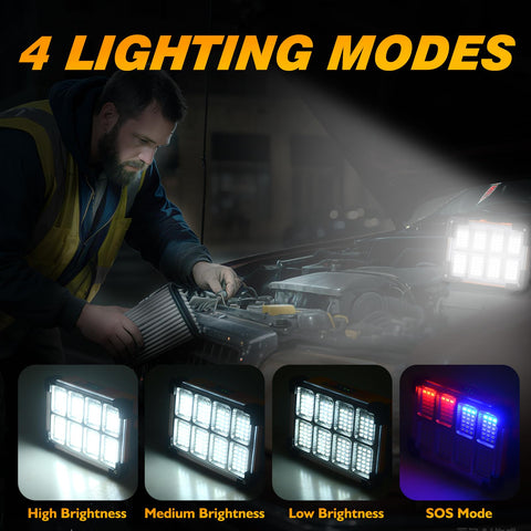 DANCINGBOAR work light USB power bank function to charge devices on site