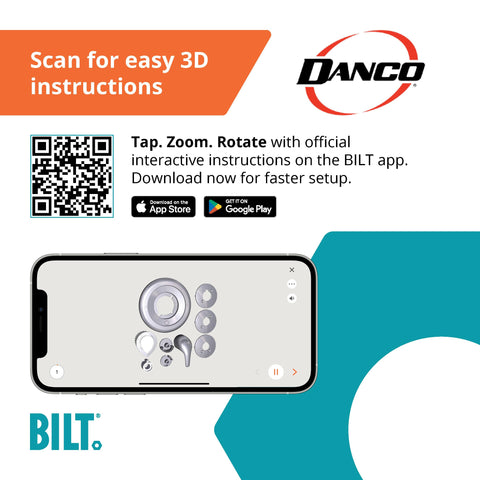 Danco 11083 includes clear acrylic and metal handles for versatility.