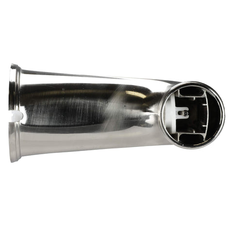 DANCO 6-inch tub spout with brushed nickel reach provides ample clearance.