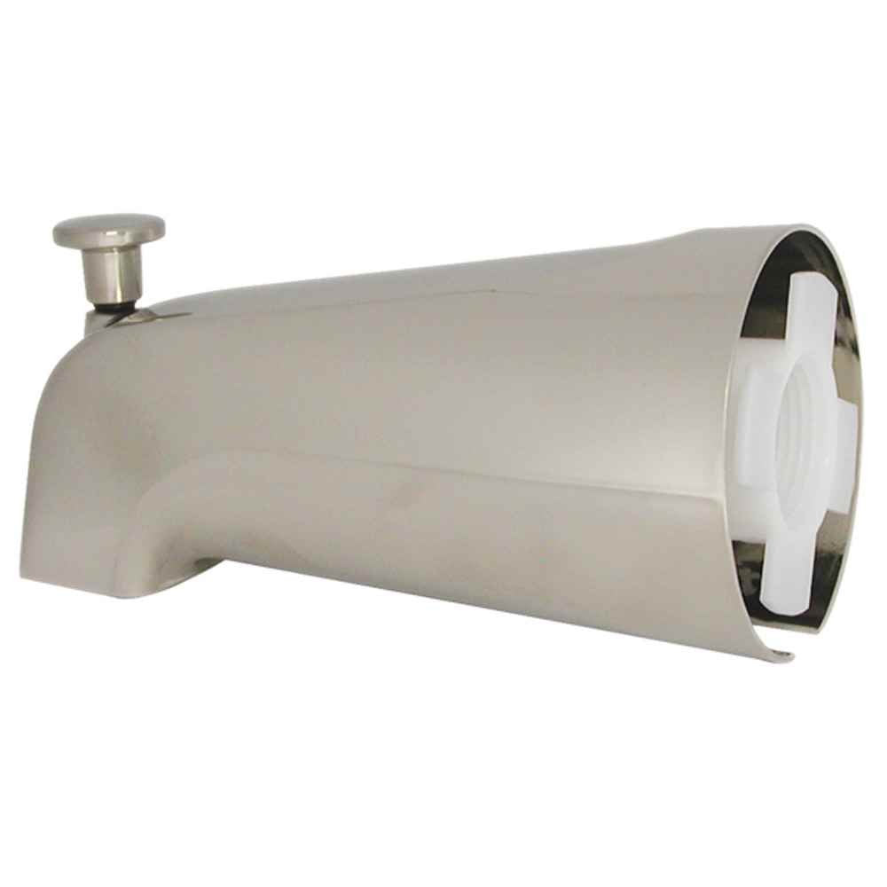 DANCO bath tub spout with diverter in brushed nickel, easy install and leak-free performance