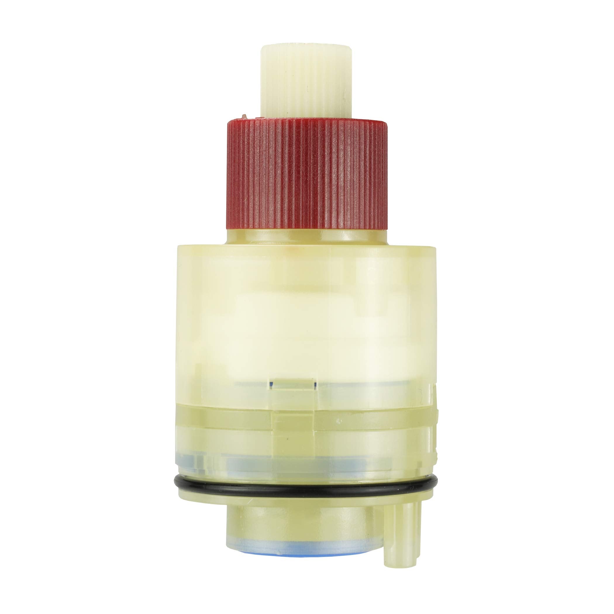 Danco cartridge enables smooth hot and cold water operation in tub/shower.