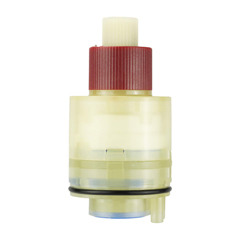 Danco cartridge enables smooth hot and cold water operation in tub/shower.